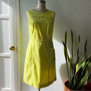 Boden• Highlighter Yellow Tamara Stretch
Cotton Sleeveless Dress•Sz 8